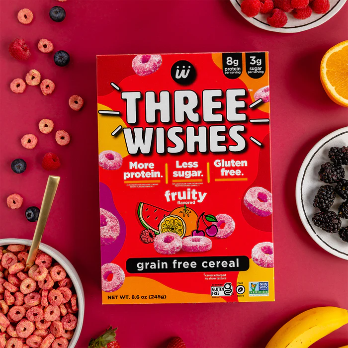 Three Wishes Cereal Fruity, 8.6 oz