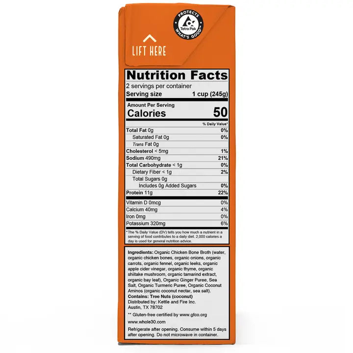 Kettle & Fire Turmeric Ginger Bone Broth, 16.9 oz