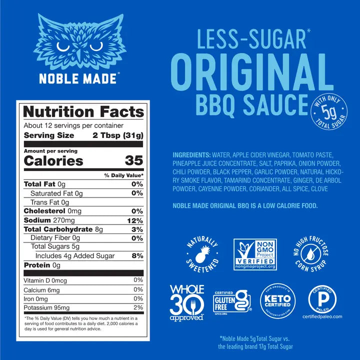 The New Primal Less-Sugar Original BBQ Sauce, 13 oz