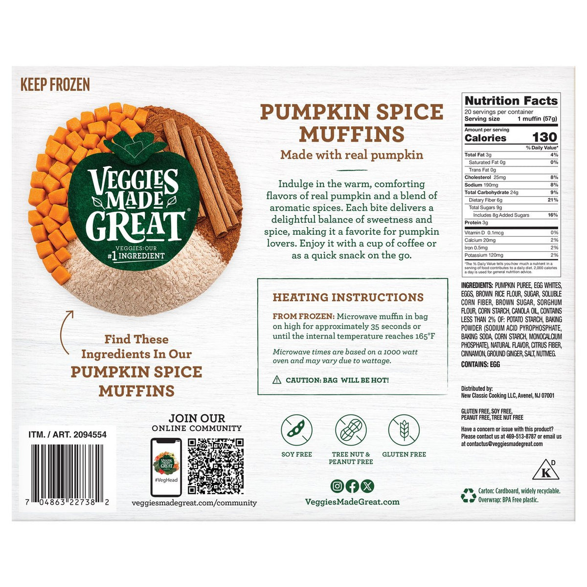 Veggies Made Great Pumpkin Spice Muffins, 2 oz, 20-count