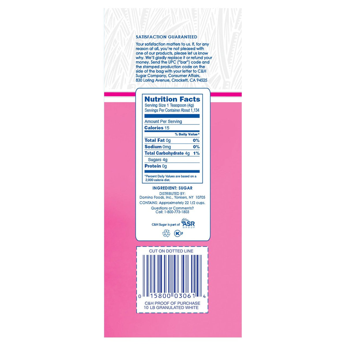 C&H, Pure Cane Sugar, 10 lbs