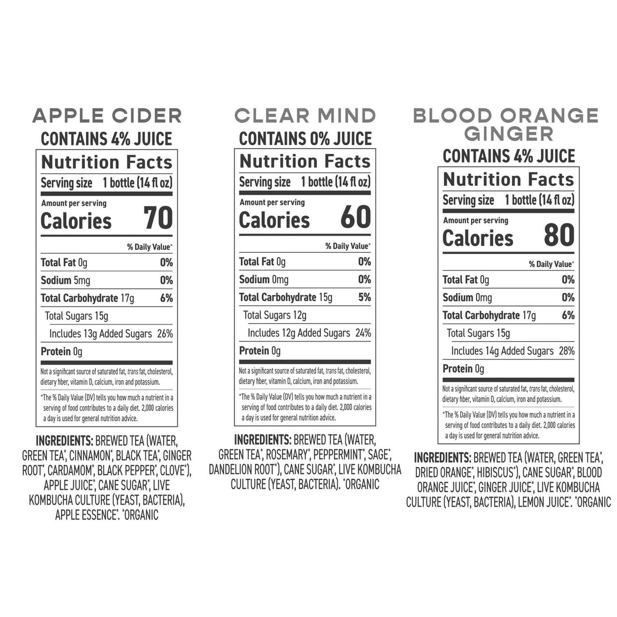 Brew Dr. Kombucha Organic Limited Variety, 14 fl oz, 6-count