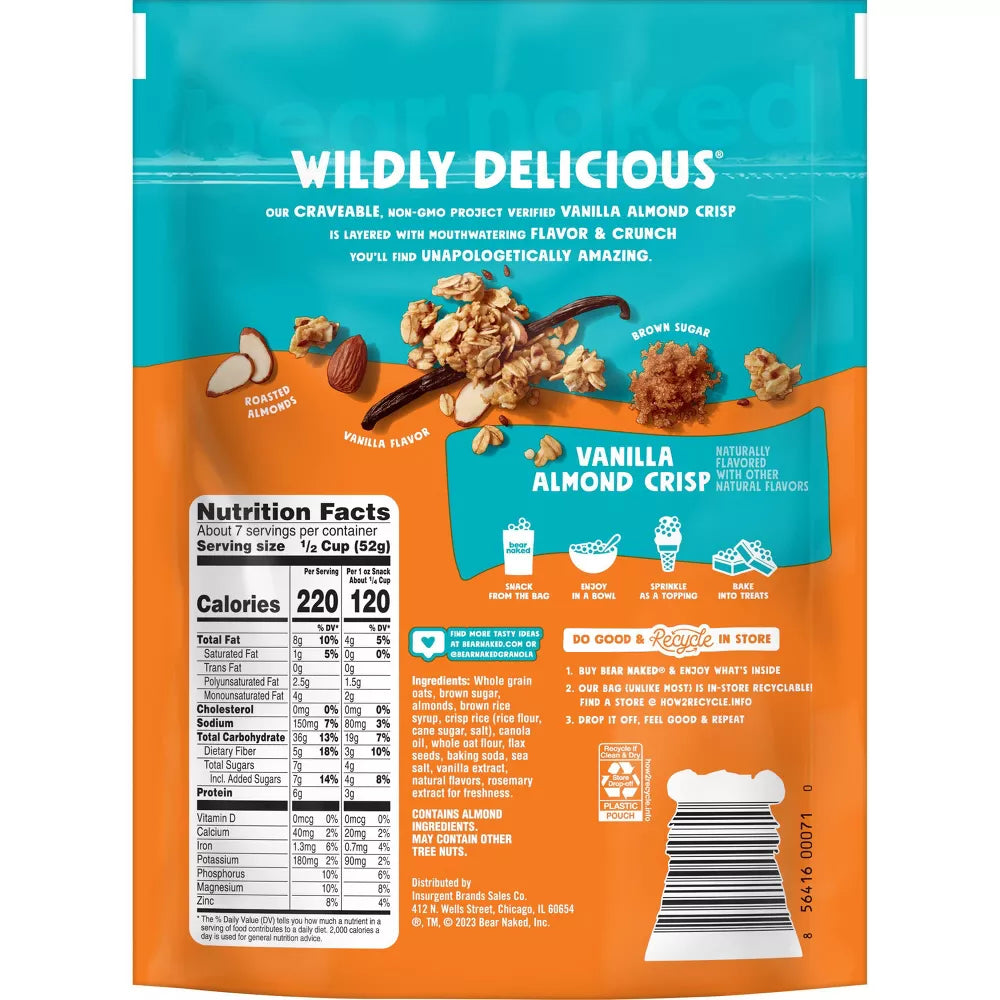 Bear Naked Vanilla Almond Granola, 12 oz