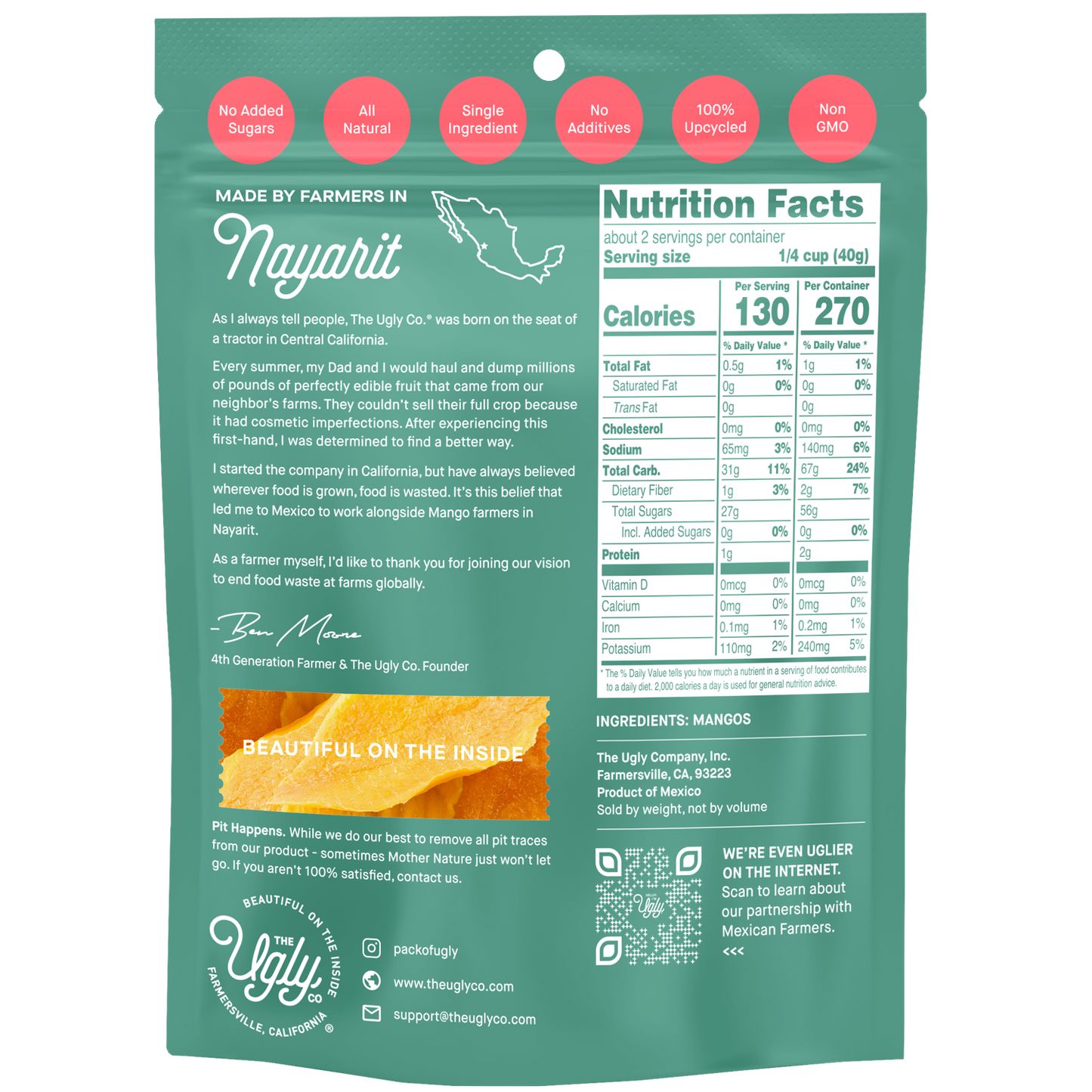Hello I'm Ugly Dried & Sliced Mangos, 3 oz