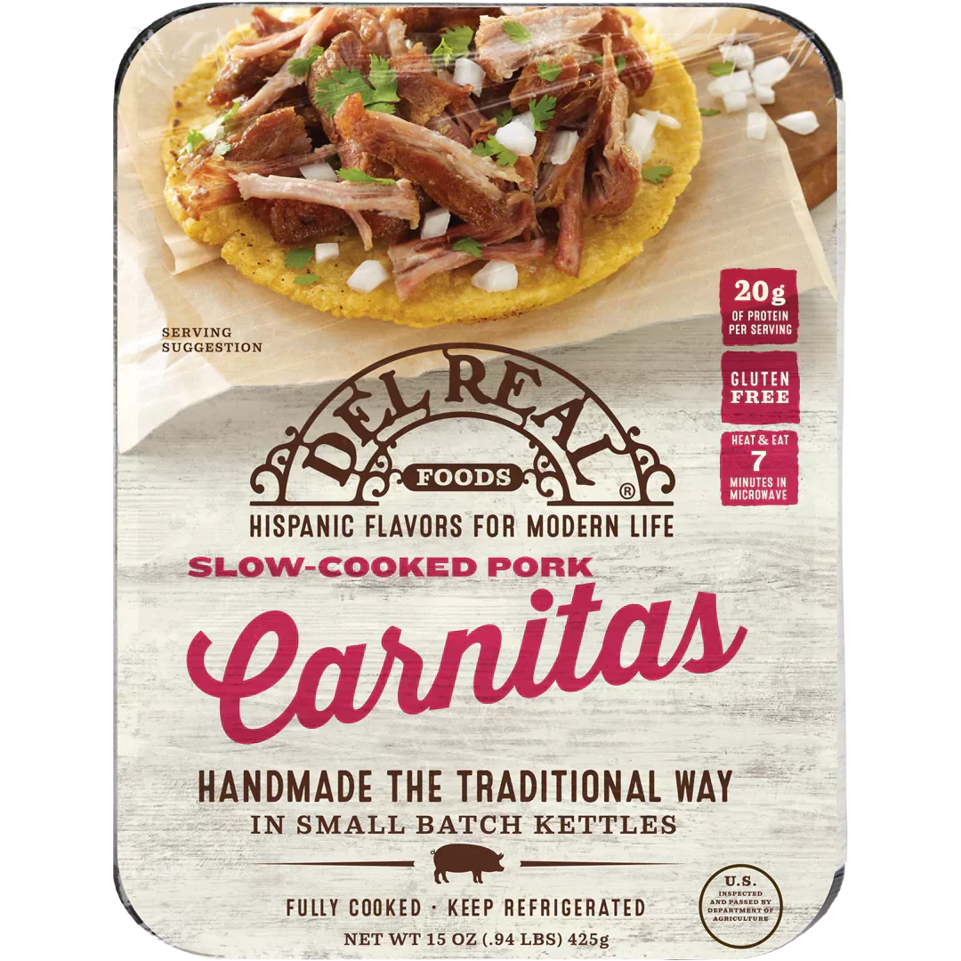 Del Real Foods Pork Carnitas, 15 oz