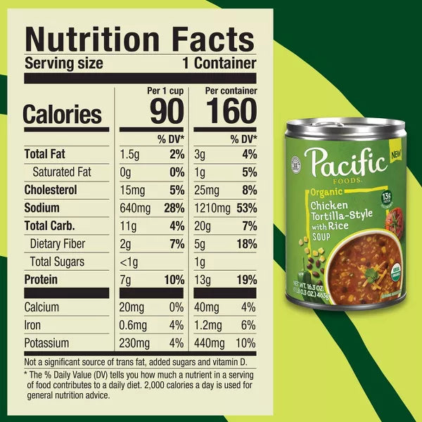 Pacific Foods Organic Chicken Tortilla-Style w/ Rice Soup, 16.3 oz
