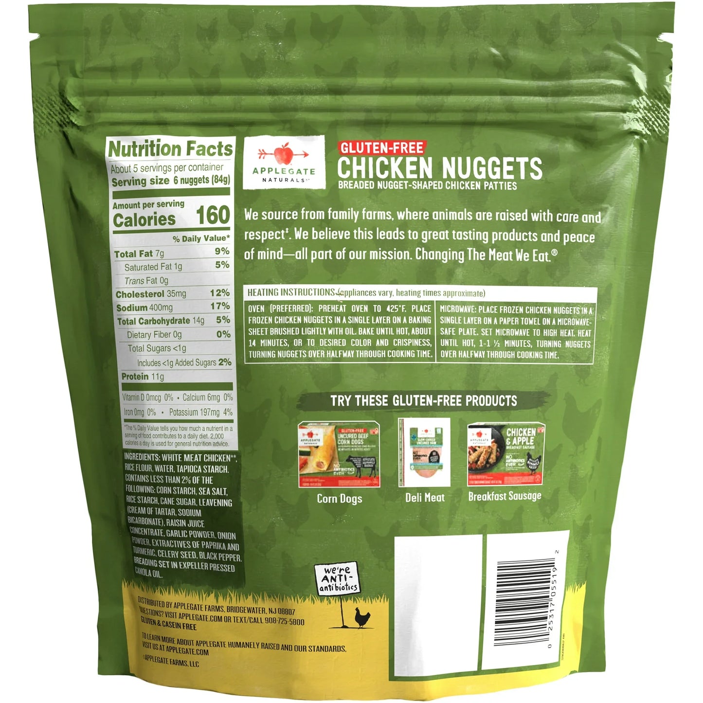 Applegate Natural Gluten Free Frozen Chicken Nuggets, 16 oz