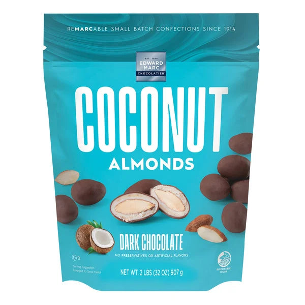 Edward Marc Coconut Almonds with Dark Chocolate, 32 oz