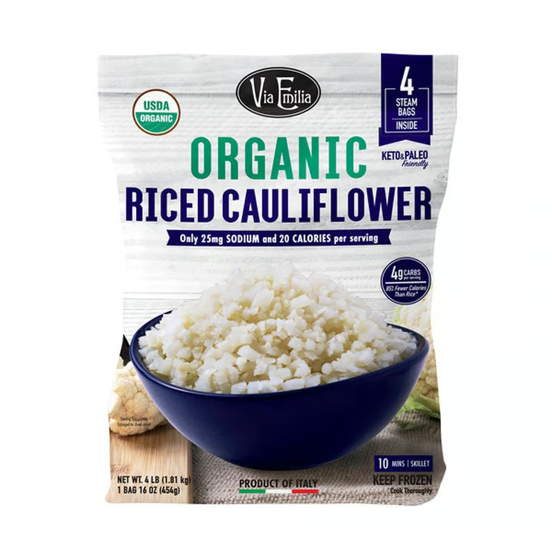 Via Emilia Organic Riced Cauliflower 4 ct, 16 oz