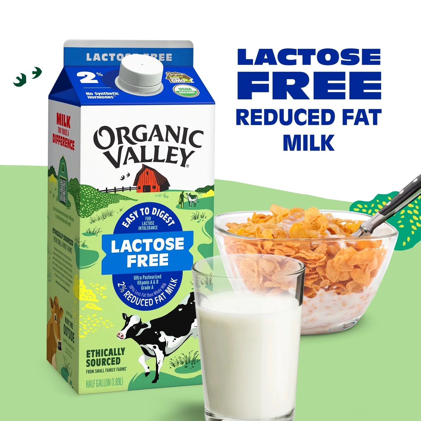 Organic Valley Lactose Free Milk 2%, 64 oz