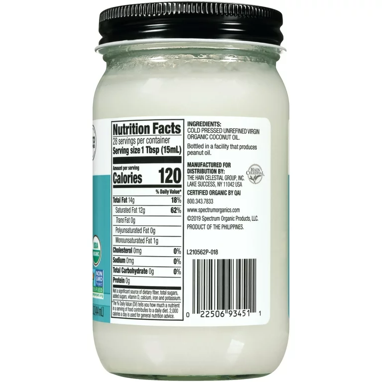 Spectrum Naturals Organic Unrefined Virgin Coconut Oil, 14 oz
