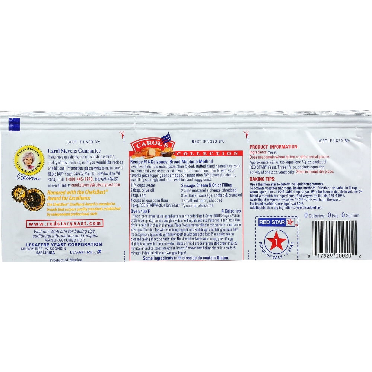 Red Star Active Dry All Natural Yeast 3 pk, 0.75 oz