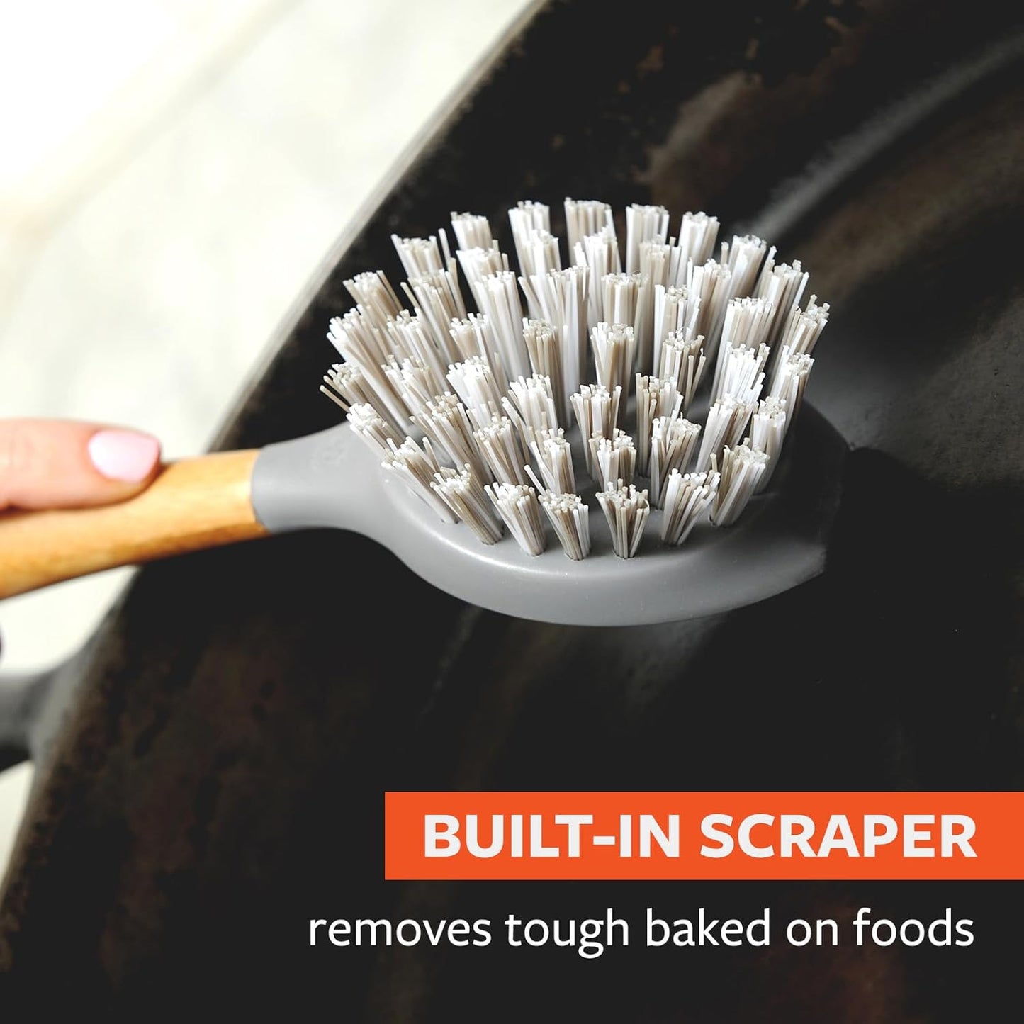 Full Circle Tenacious C Bamboo Dish Brush and Scraper