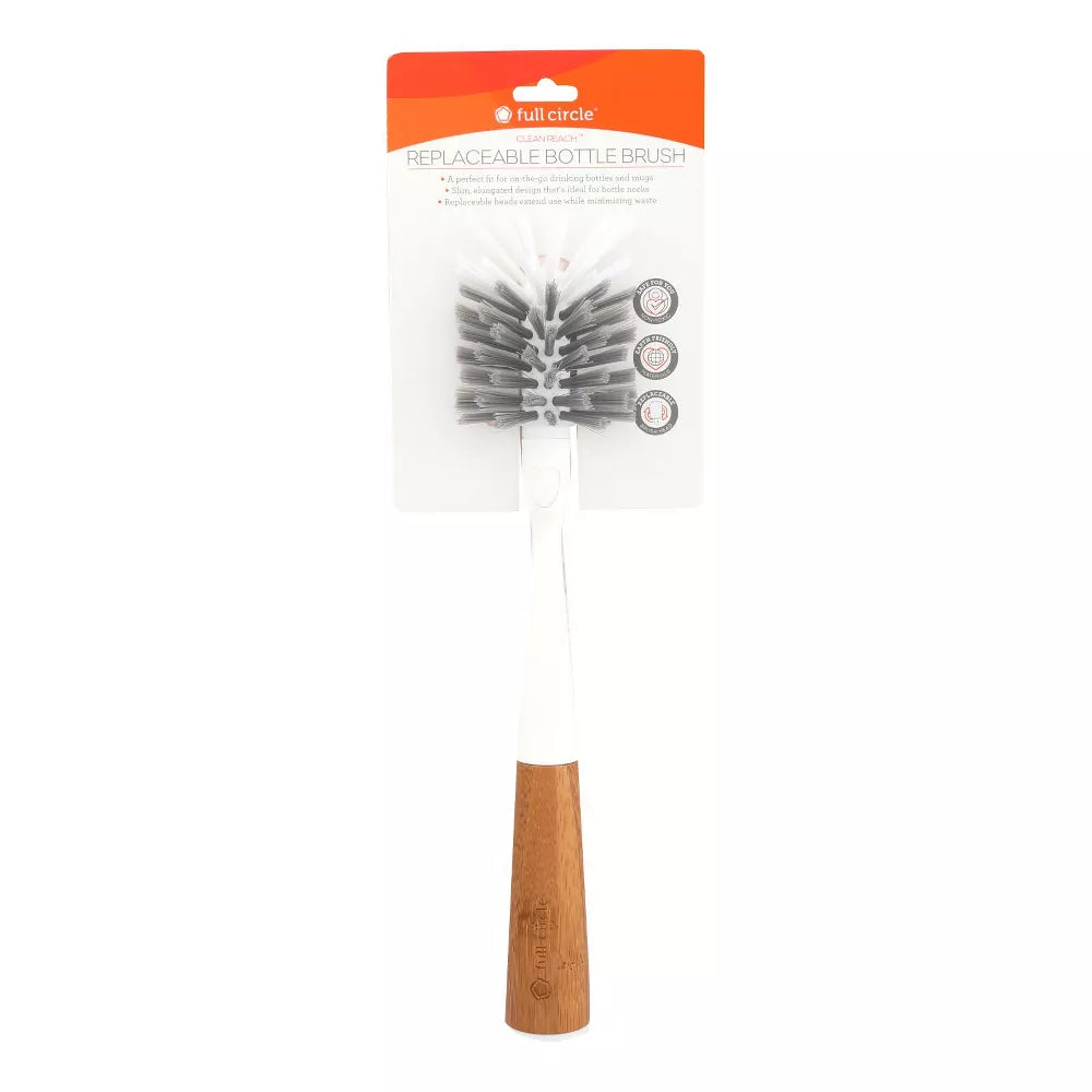 Full Circle Home Clean Reach Replaceable Bottle Brush White