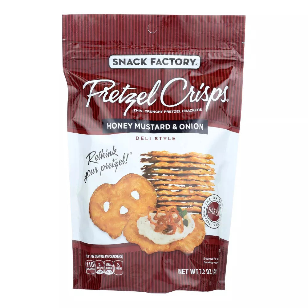 Snack Factory Honey Mustard & Onion Pretzel Crisps, 7.2 oz