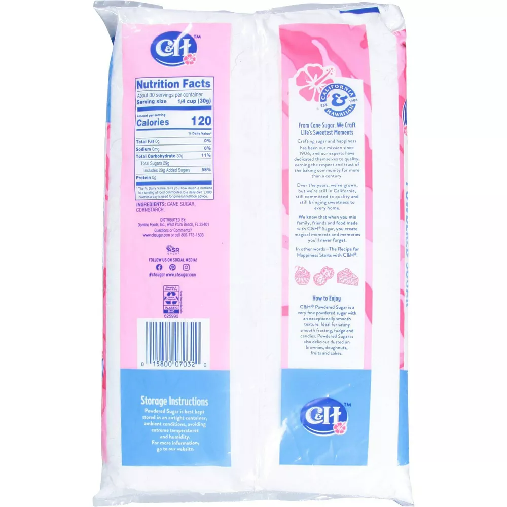 C&H Premium Cane Powdered Sugar, 32 oz