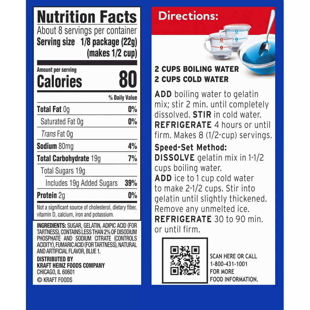 JELL-O Blue Berry Gelatin, 6 oz