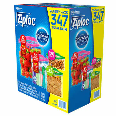 Ziploc Seal Top Bag Variety Pack, 347 Count