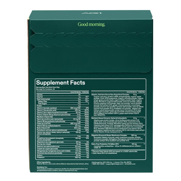 AG1 Daily Foundational Nutrition, 40 Count