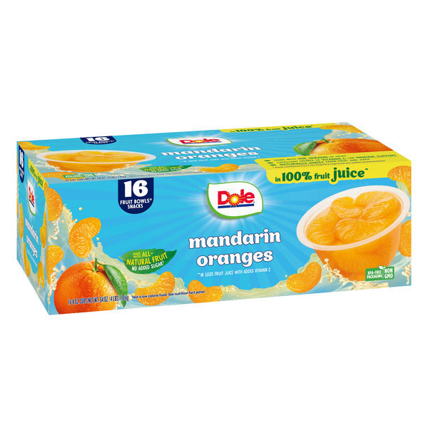 Dole Mandarin Oranges Fruit Cups, 4 oz, 16 ct