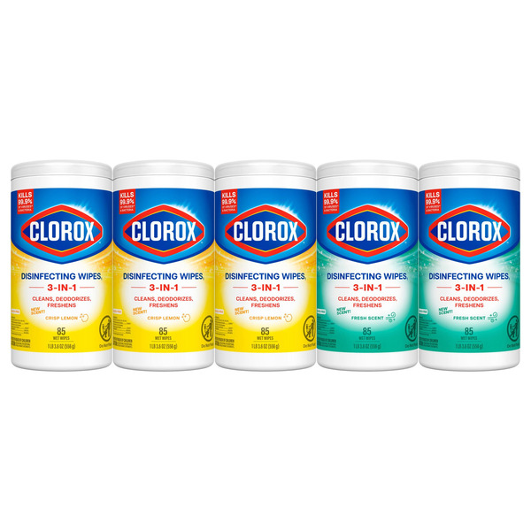 Clorox Disinfecting Wipes, Variety Pack, 85-count, 5-pack