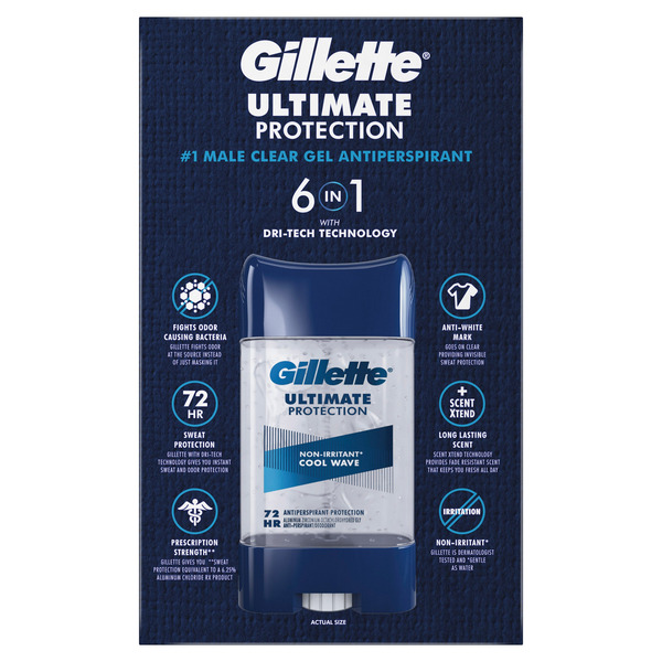 Gillette Ultimate Protection 6-in-1 Antiperspirant, 3.8 oz, 5-pack