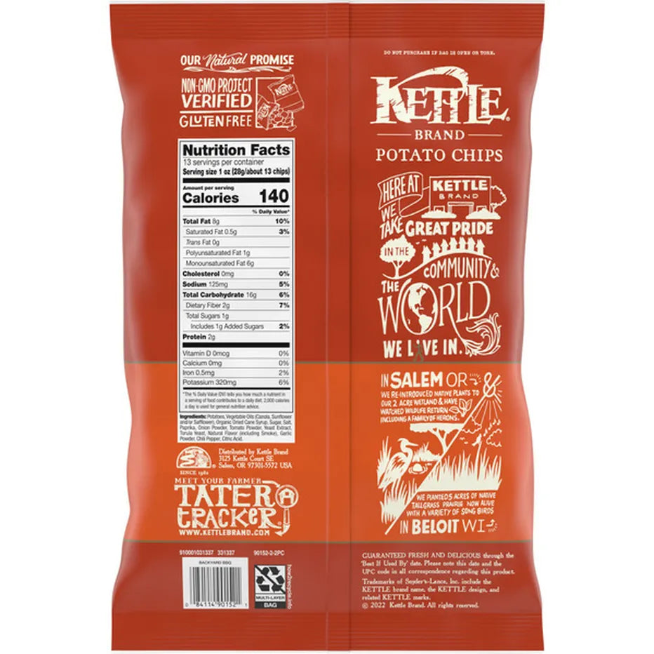 Kettle Backyard BBQ Party Size Kettle Potato Chips, 13 oz