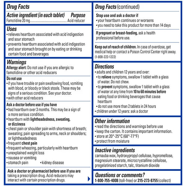 Pepcid AC Maximum Strength 20 mg, 100 Tablets