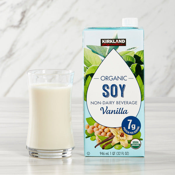 Kirkland Signature, Organic Soy Beverage, Vanilla, 32 fl oz, 12-Count