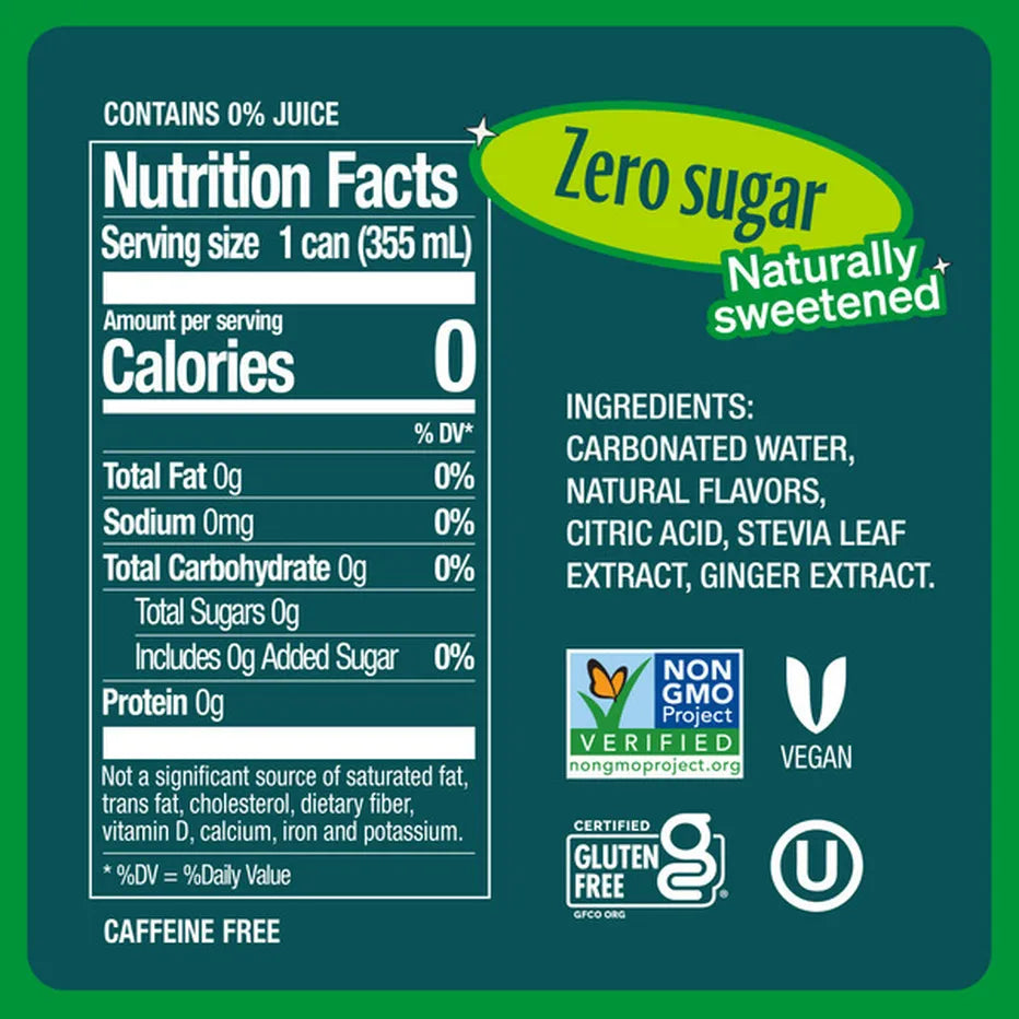 Zevia Zero Sugar Ginger Ale, 6 Pack