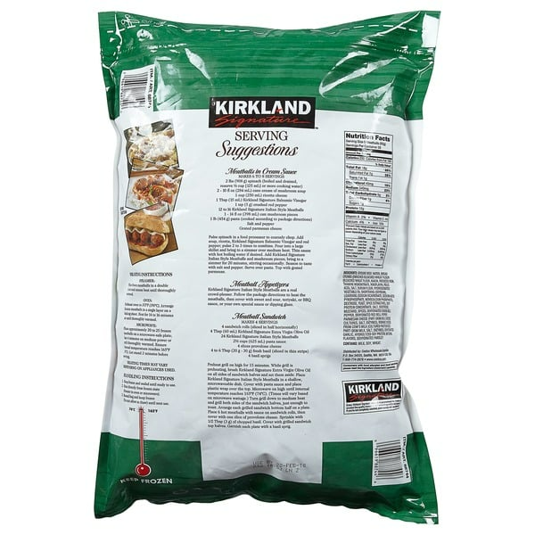 Kirkland Signature Italian Style Beef Meatballs, 6 lbs