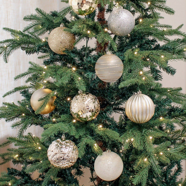 Shatter Resistant Ornaments, 18-count, Silver & Gold Collection