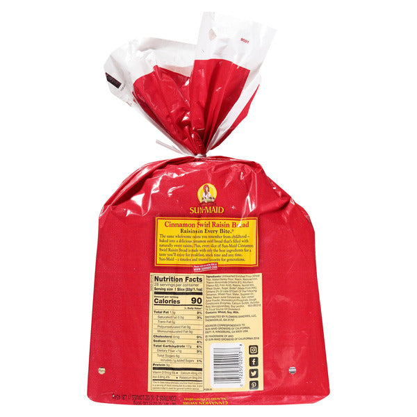 Sun-Maid Raisin Bread Cinnamon Swirl, 16 oz, 2-count