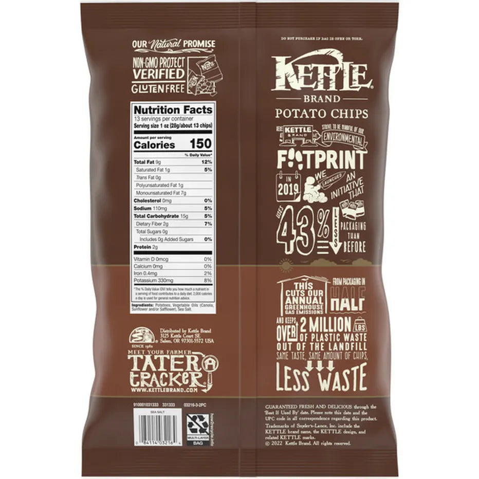 Kettle Sea Salt Potato Chips Party Size, 13 oz