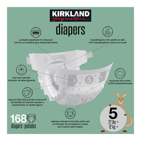 Kirkland Signature Diaper Size 5, 168-count
