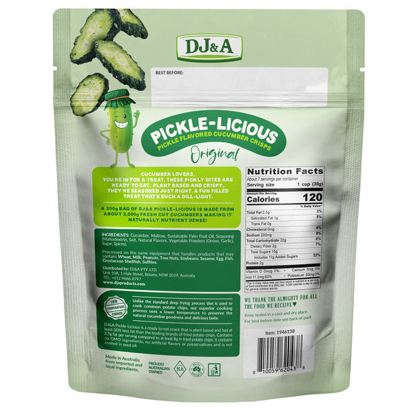DJ&A Pickle-Licious Cucumber Crisps, 7.05 oz