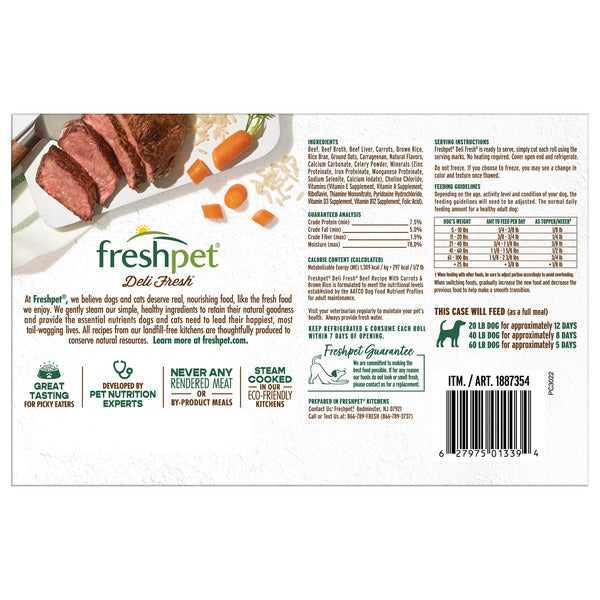 Deli Fresh Dog Food, Beef Recipe Roll