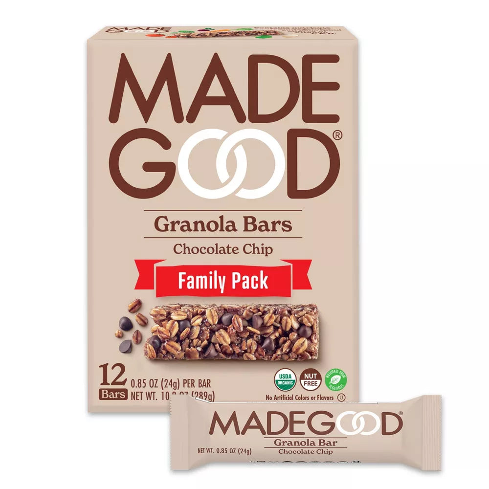 MadeGood Chocolate Chip Granola Bars, 10.2 oz