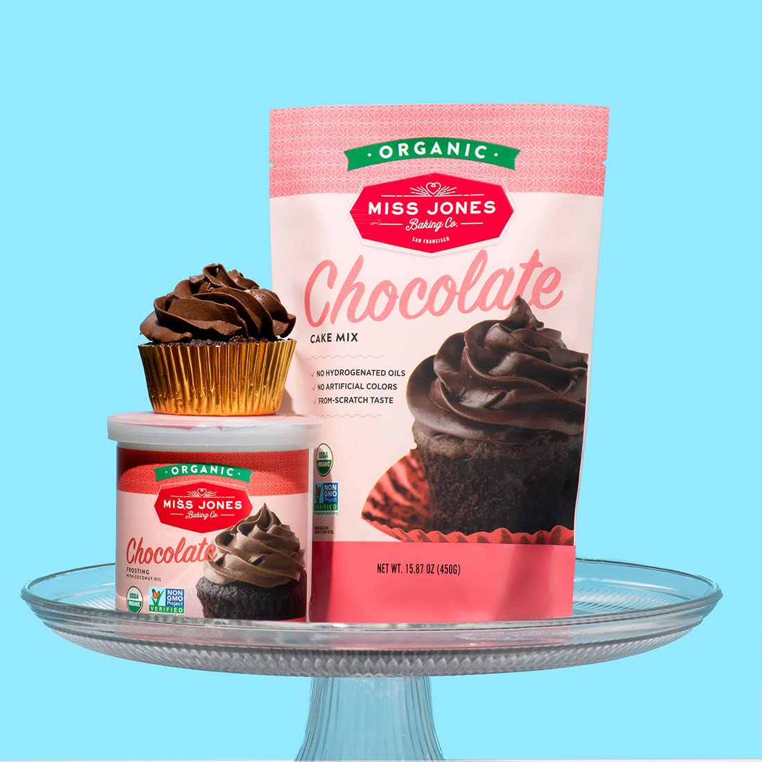 Miss Jones Baking Co Organic Chocolate Cake Mix, 15.87 oz
