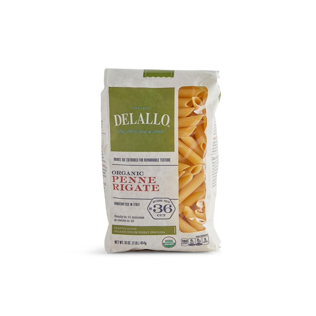 Delallo Organic Penne Rigate, 16 oz