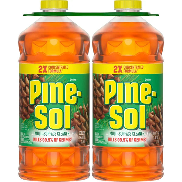 Pine-Sol Multi-Surface Cleaner, 2X Concentrated, Original, 60 fl oz, 2 ct