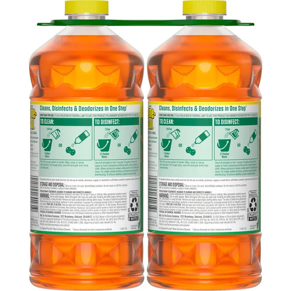 Pine-Sol Multi-Surface Cleaner, 2X Concentrated, Original, 60 fl oz, 2 ct