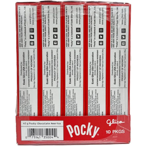 Pocky Cream Covered Biscuit Sticks, Chocolate, 1.41 oz, 10 ct