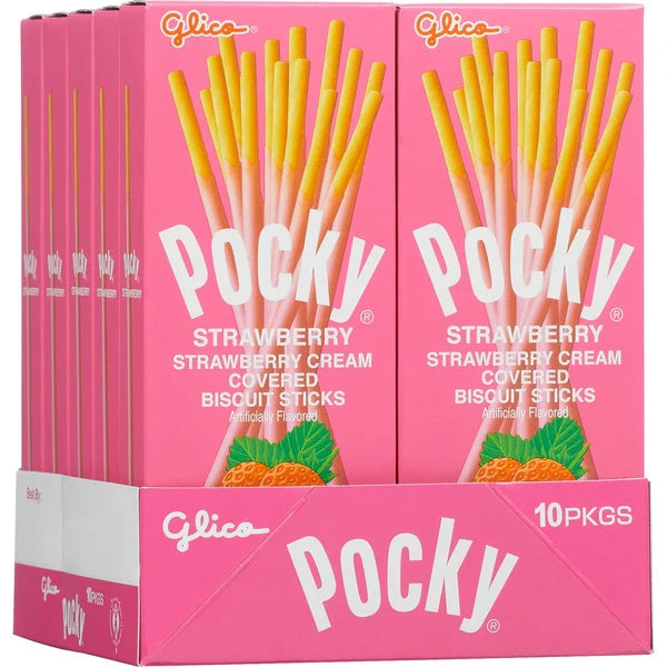 Pocky Cream Covered Biscuit Sticks, Strawberry, 1.41 oz, 10 ct