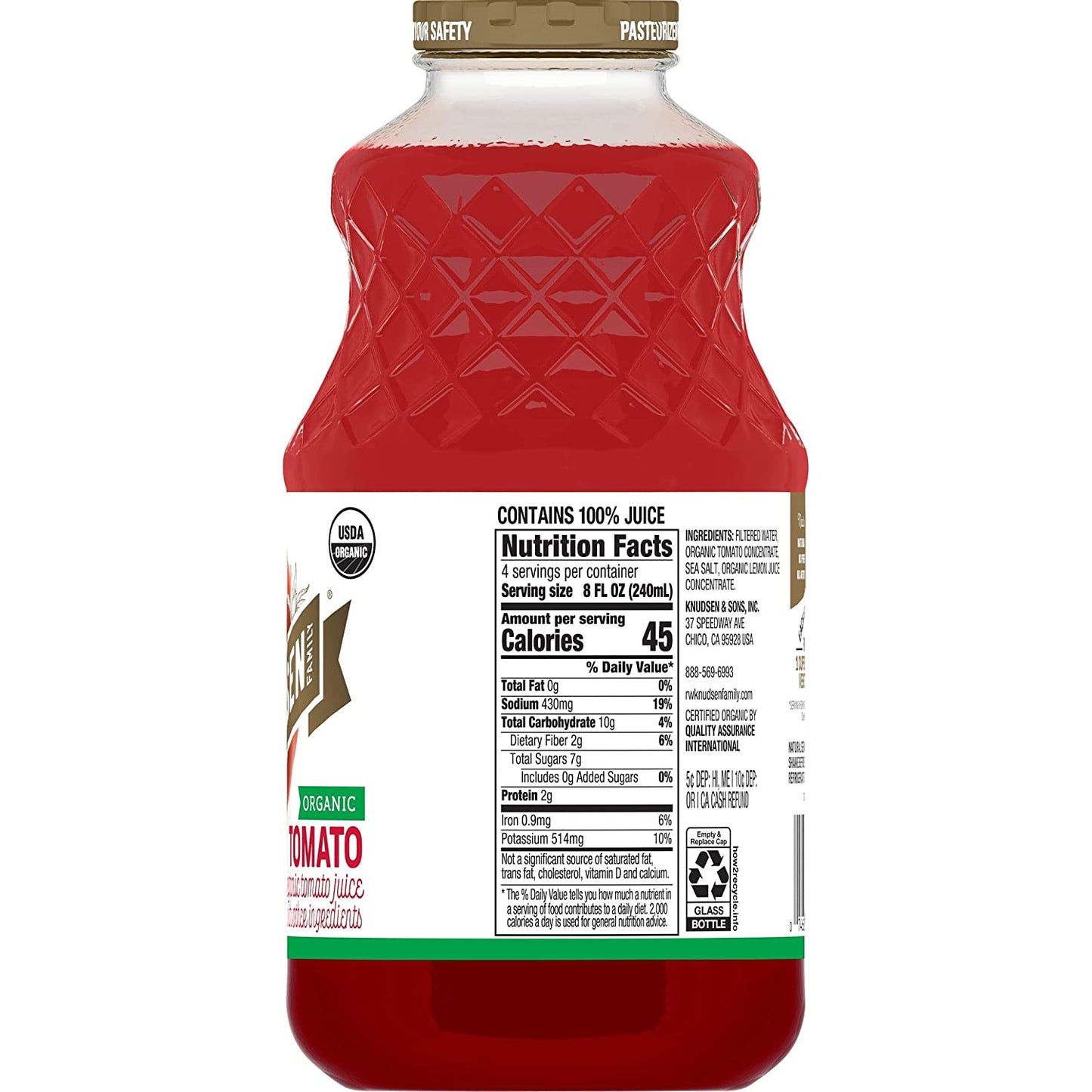 Knudsen Organic Tomato Juice, 32 oz