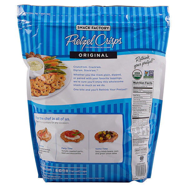 Snack Factory Organic Original Pretzel Crisps, 28 oz