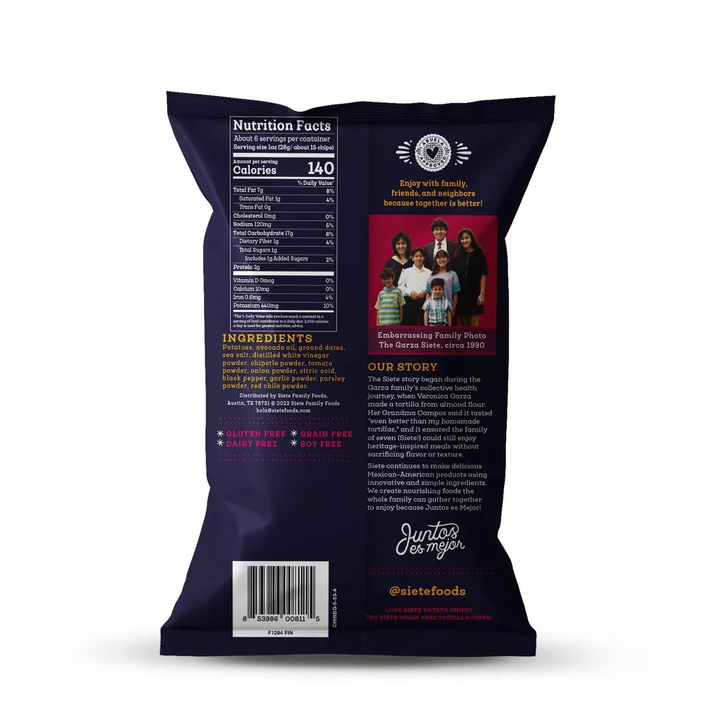 Siete Chipotle BBQ Kettle Cooked Potato Chips, 5.5 oz