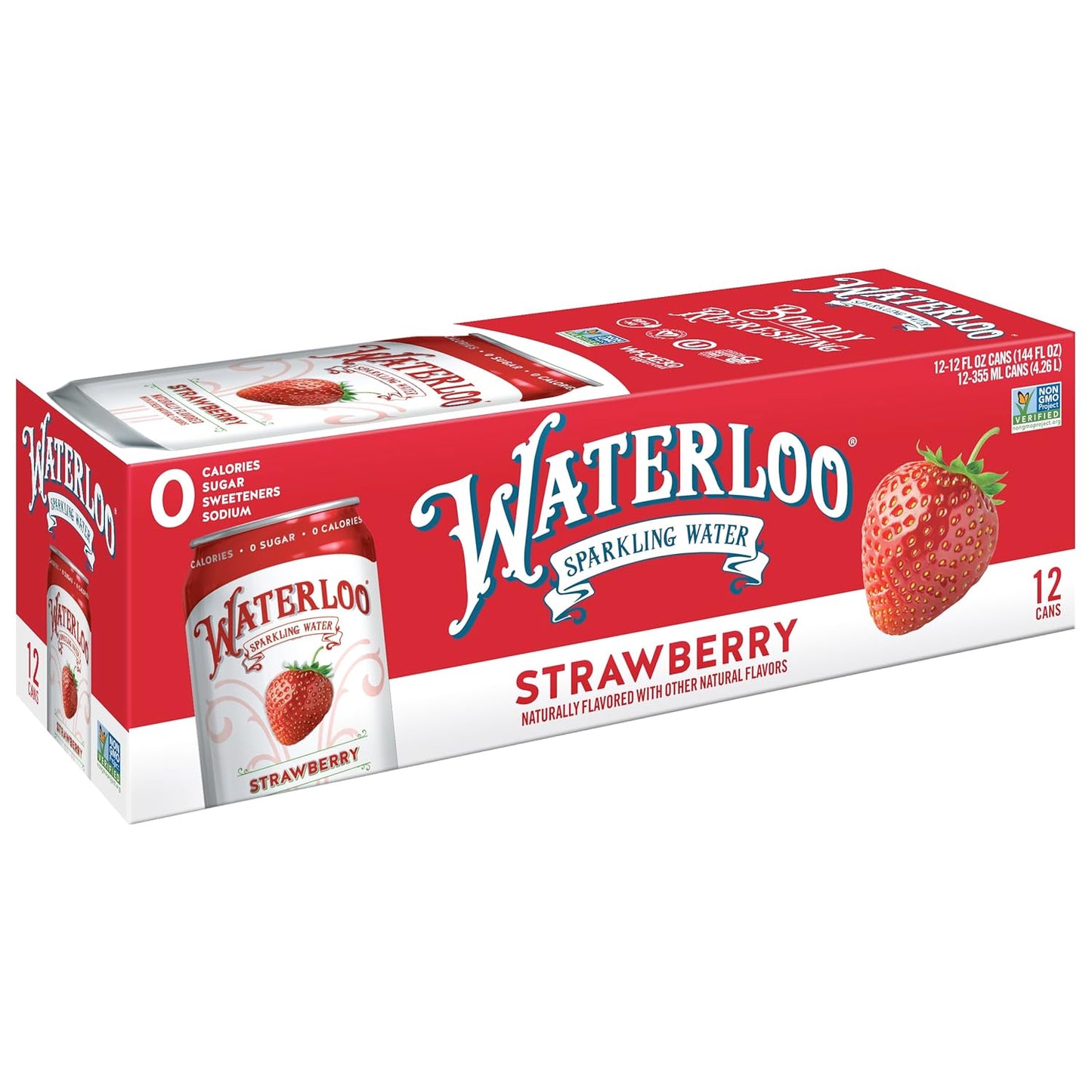 Waterloo Strawberry Sparkling Water, 12 pk