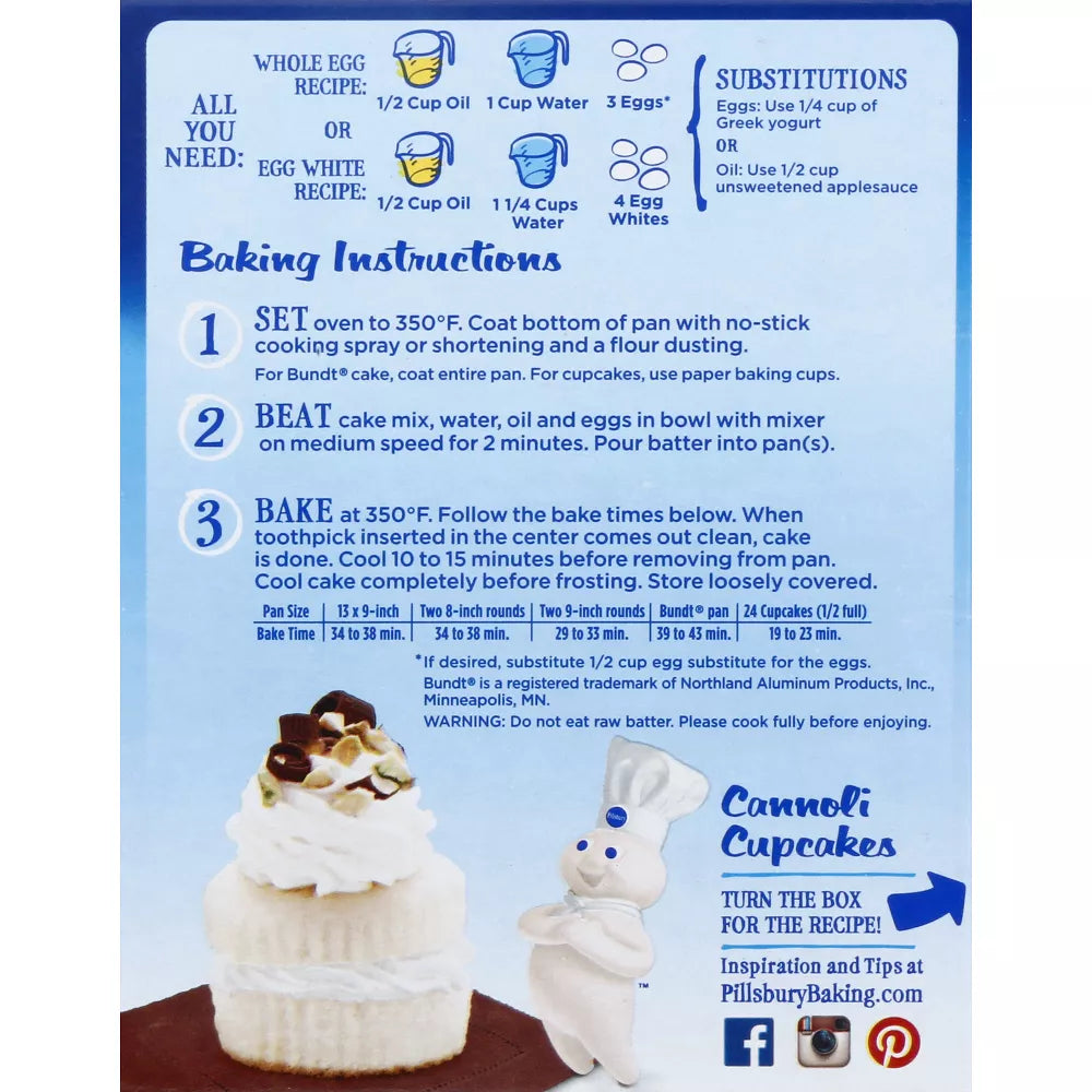 Pillsbury Moist Supreme White Cake Mix, 15.25 oz