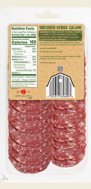 Applegate Natural Uncured Genoa Salami - 4oz